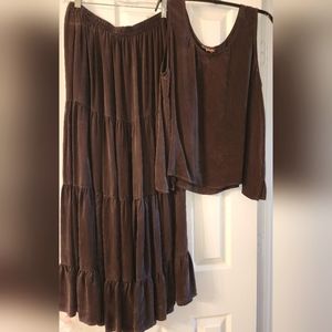 2 piece top and skirt